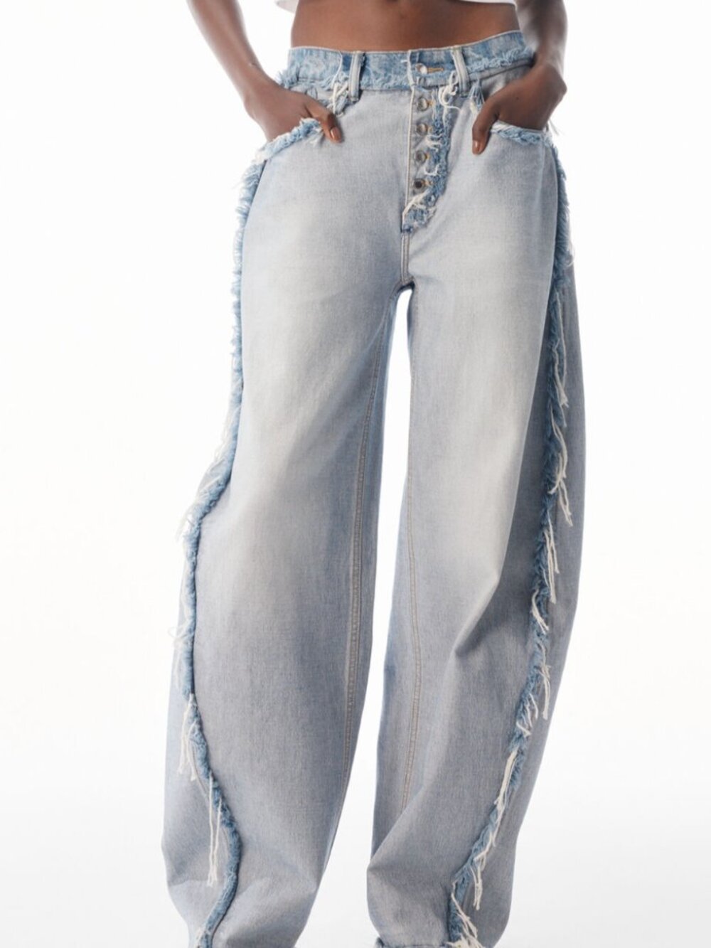Alexander Wang- Mid-Rise Inverted Blow Up Jean with Embossed Logo $550.00